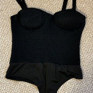 Bustier bodysuit smocked size L NWOT